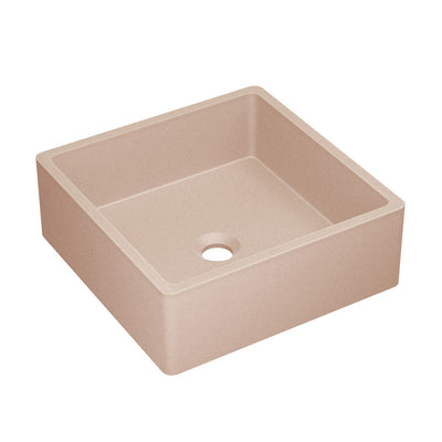 Lisse 15.5" Concrete Square Vessel Sink in Matte Blush
