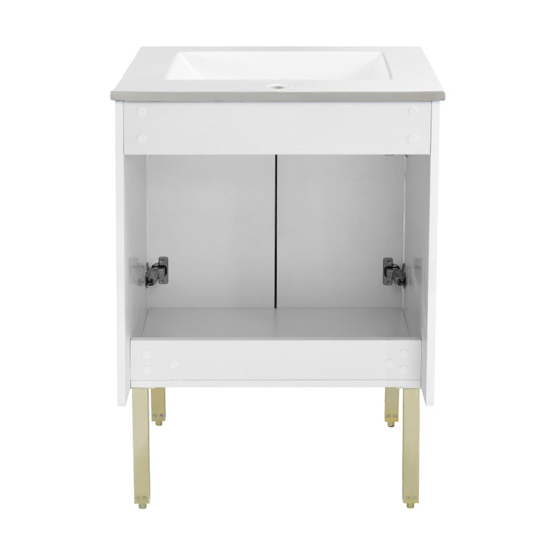 Lumiére 24" Freestanding Bathroom Vanity in White with Sink Top