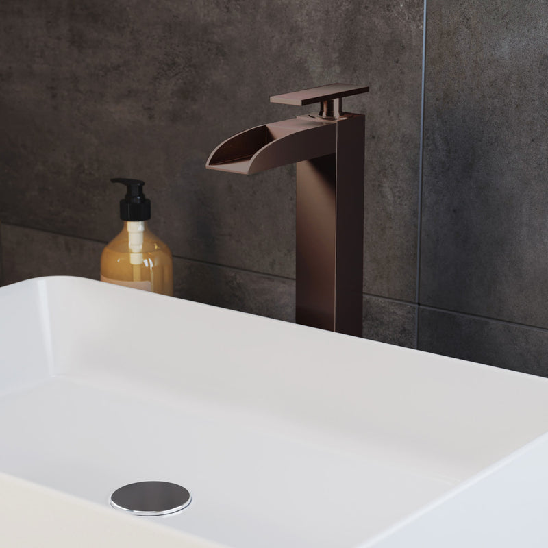 Concorde Single Hole, Single-Handle, High Arc Waterfall, Bathroom Faucet in Oil Rubbed Bronze