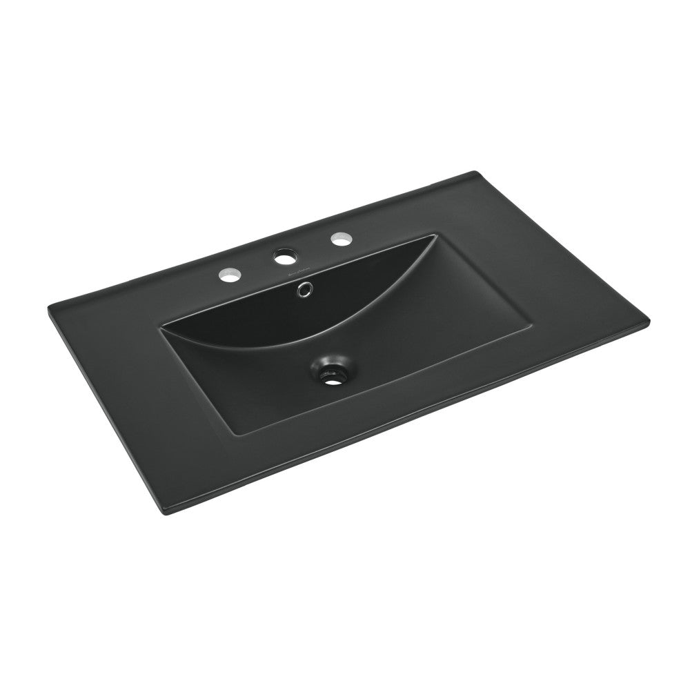 30" 3-Hole Widespread Vanity Sink Top in Matte Black