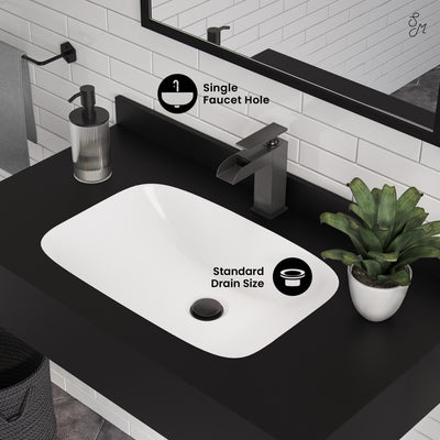 Avancer 36'' Wall Mount Sink In Black Marquina