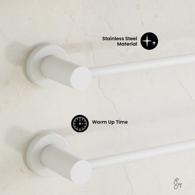 Claire 3-Bar Electric Towel Warmer in Matte White