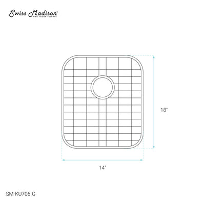 Stainless Steel, Undermount Kitchen Sink Grid for 14 x 18 x 10 Sinks