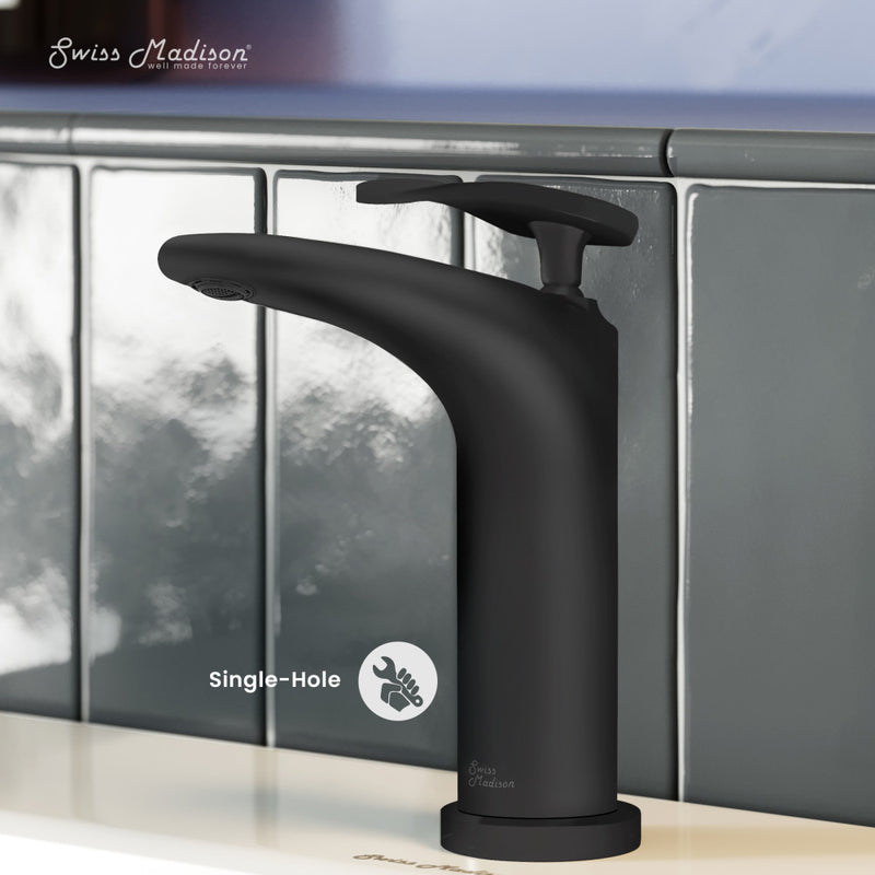 Sublime Single Hole, Single-Handle, Bathroom Faucet in Matte Black