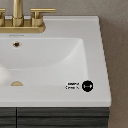Voltaire 25 Vanity Top Sink with 3 Centerset Faucet Holes