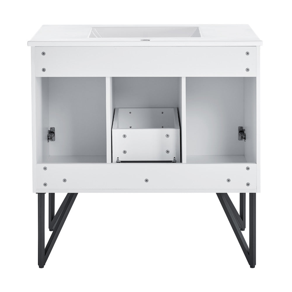 Annecy 36" Freestanding Bathroom Vanity in White with Sink Top
