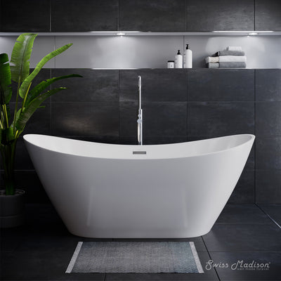 Ivy 60" Double Slipper Freestanding Bathtub