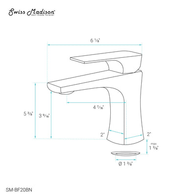 Monaco Single Hole, Single-Handle, Bathroom Faucet in Brushed Nickel