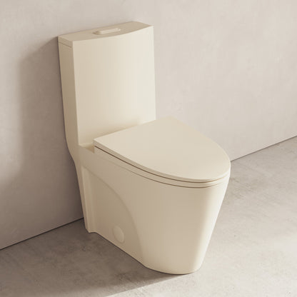 St. Tropez One-Piece 12" Rough-in 1.1/1.6 GPF Dual Flush Elongated ADA Toilet in Matte Bisque