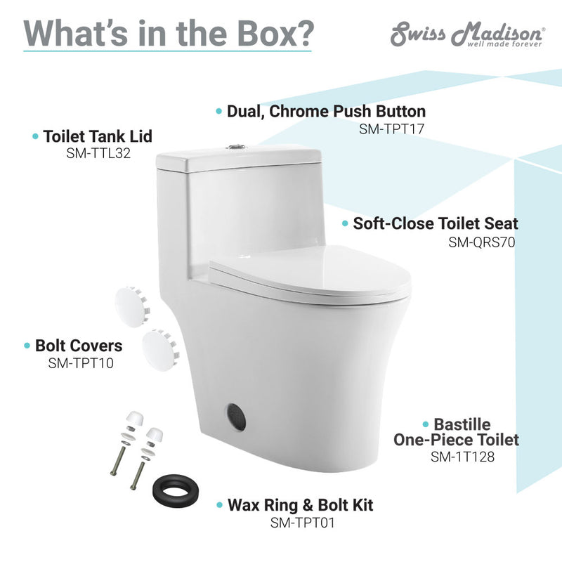 Bastille One-Piece Elongated Toilet Vortex Dual-Flush 1.1/1.6 gpf