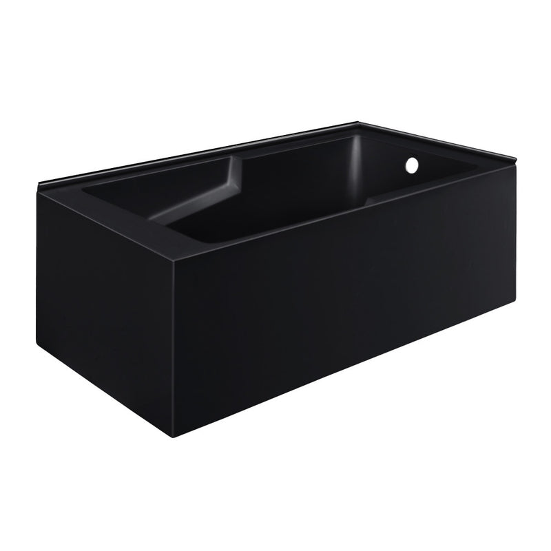 Voltaire 60 x 32 Right Drain Soaking Alcove Corner Apron Bathtub in Matte Black