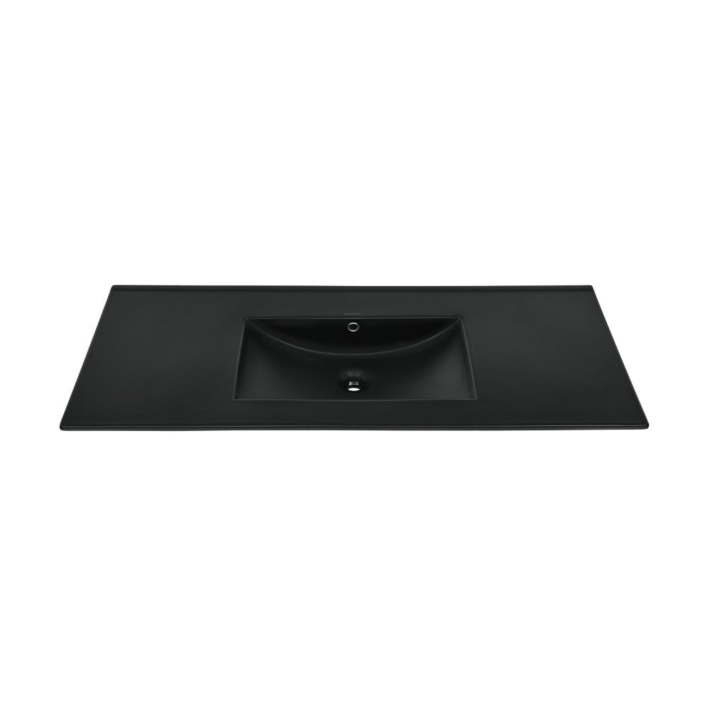 48" Zero Hole Vanity Sink Top in Matte Black