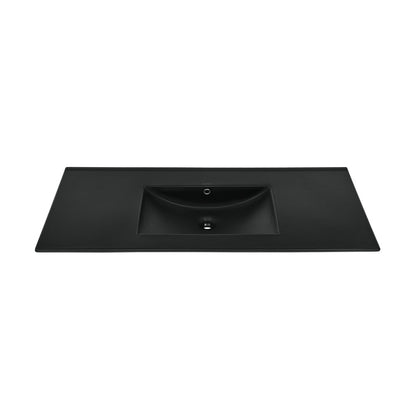 48" Zero Hole Vanity Sink Top in Matte Black