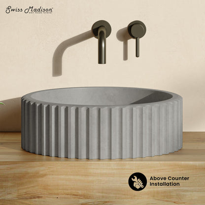 Lafayette 16" Round Concrete Vessel Sink in Gray
