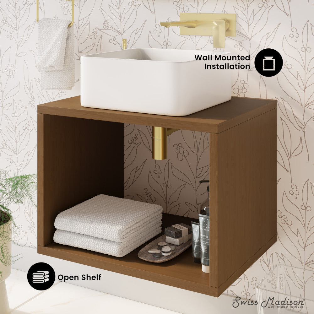Concorde 24'' Wall-Hung Vanity In Brown Oak