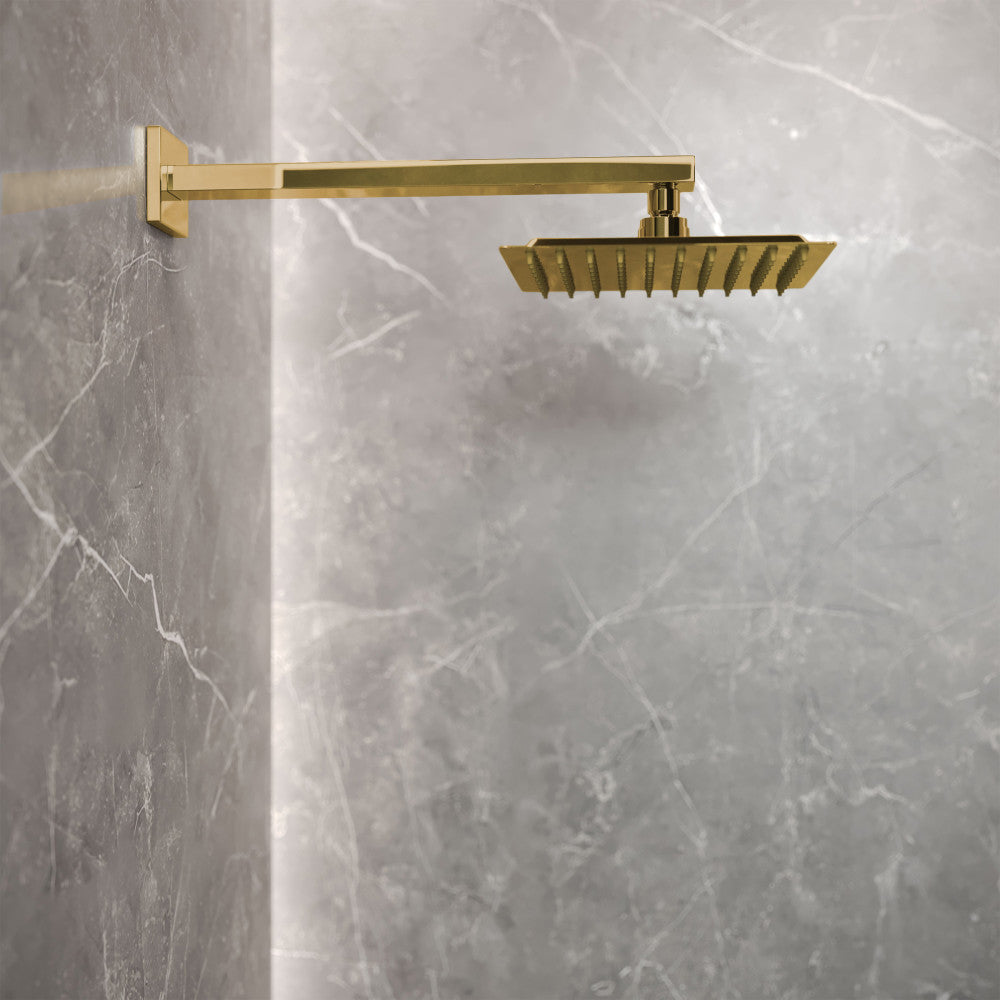 Concorde Single-Handle 1 Spray 8" Wall Mounted Fixed Shower Head in Brushed Gold (Valve Included)