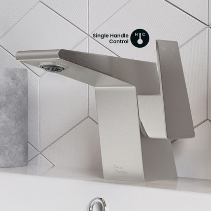 Carre Single Hole, Single-Handle, Bathroom Faucet in Brushed Nickel