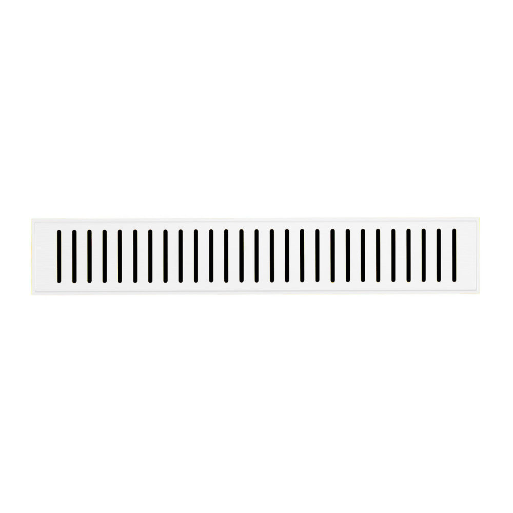 Voltaire 18" Stainless Steel Linear Shower Drain in Matte White