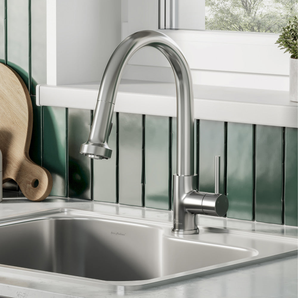 Nouvet Single Handle, Pull-Down Kitchen Faucet in Brushed Nickel