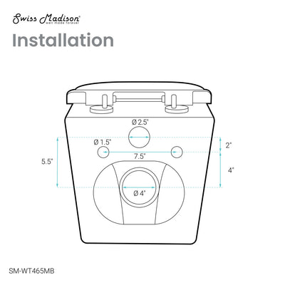 Calice Wall-Hung Round Toilet Bowl in Matte Black