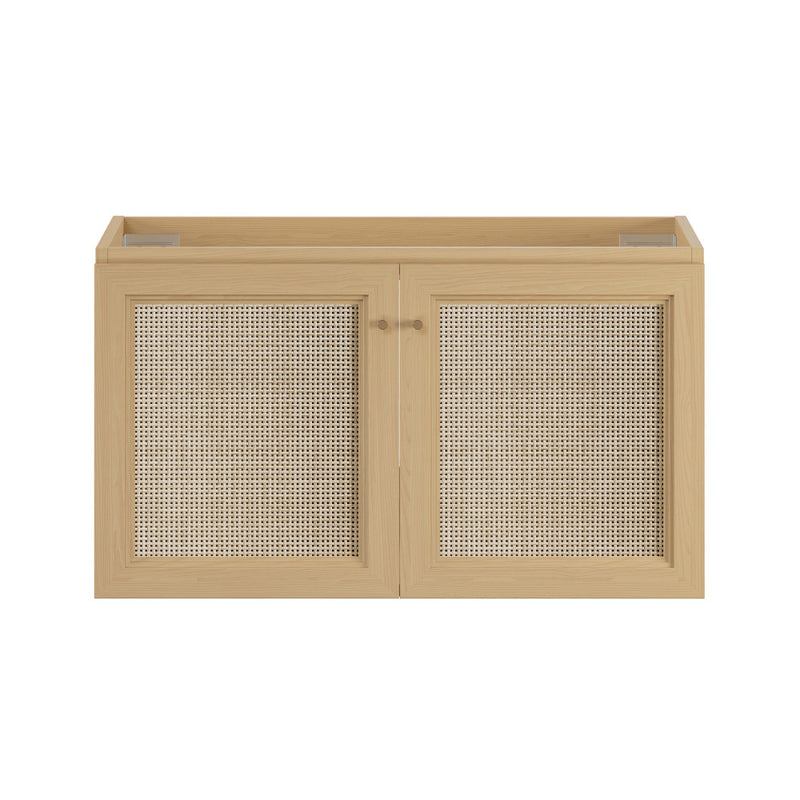 Classe 36" Wall-Mounted Bathroom Vanity in Natural Oak without Sink Top