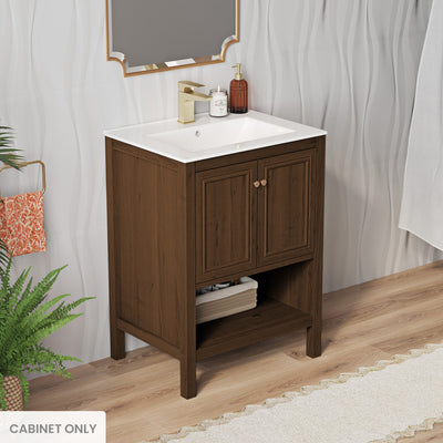 Château 24" Freestanding Bathroom Vanity Cabinet without Top in Brown Oak