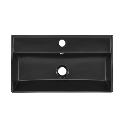 Claire 22" Rectangle Wall-Mount Bathroom Sink in Matte Black