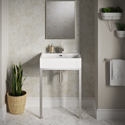 Concorde 24" Rectangle Console Sink with Matte Silver Legs