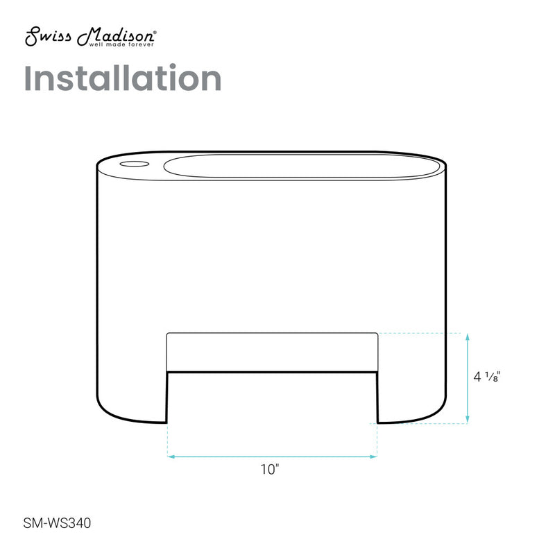 Terre 17.5" Right Side Faucet Wall-Mount Bathroom Sink in White