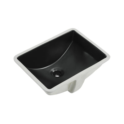 Plaisir 18.5" Rectangle Undermount Bathroom Sink in Matte Black