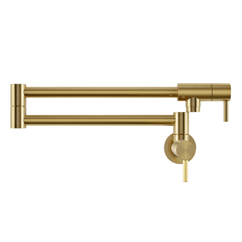 Ivy Retractable Wall-Mounted Pot Filler in Brushed Gold
