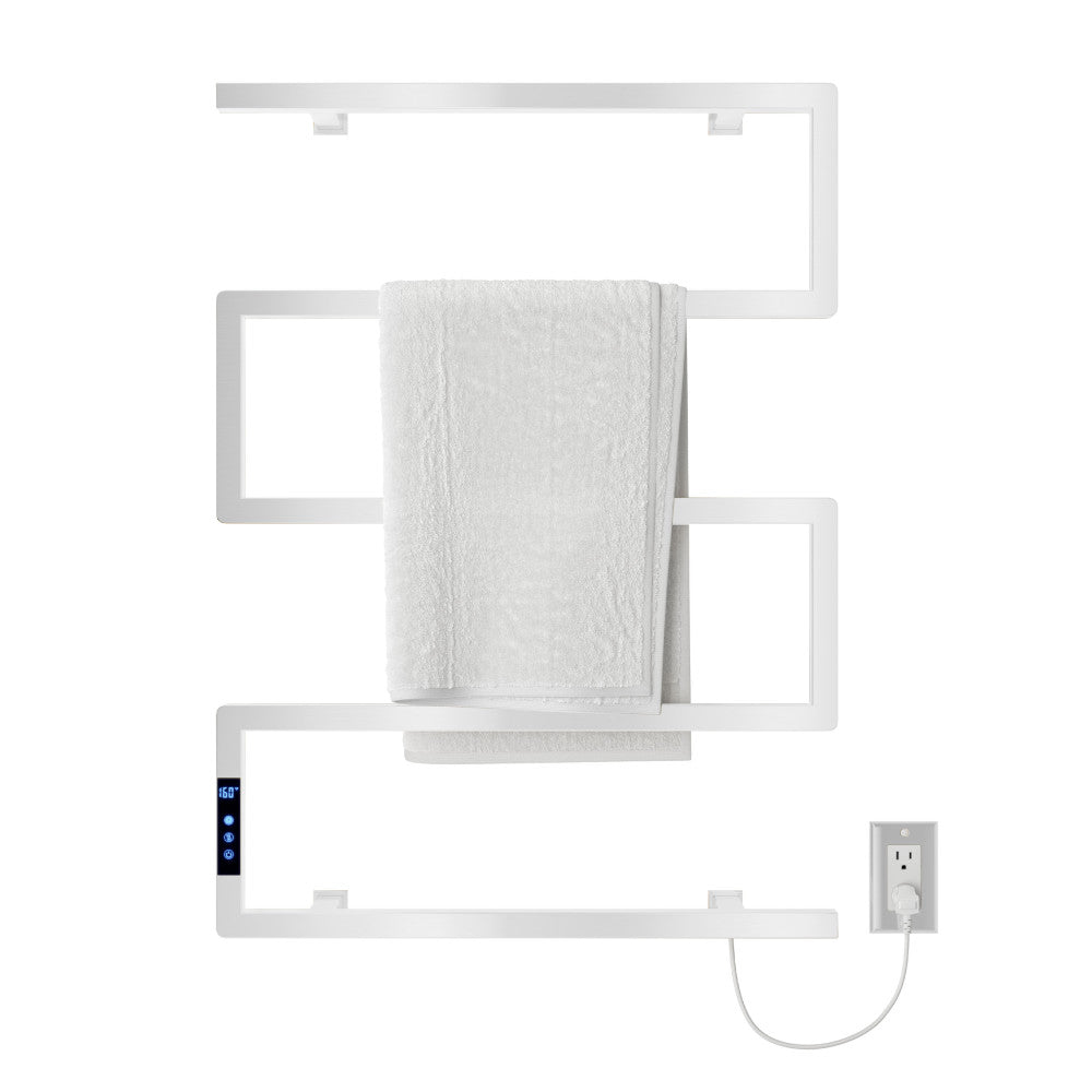Voltaire 5-Bar Electric Towel Warmer in Matte White