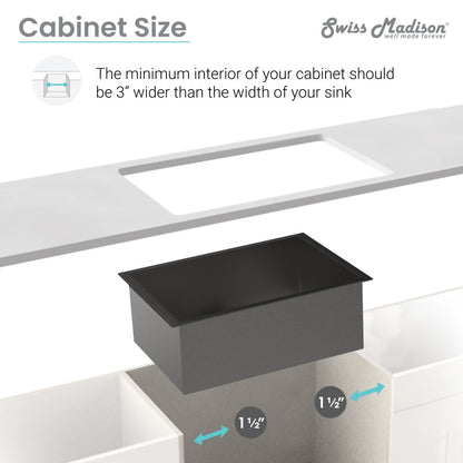 Black stainless steel undermount kitchen sink, single basin, 21 x 18 inches.