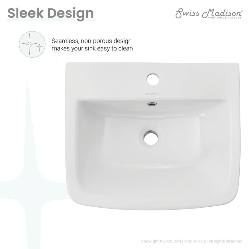 Carre 21" Wall-Mount Bathroom Sink