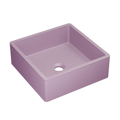 Lisse 15.5" Concrete Square Vessel Sink in Matte Lavender