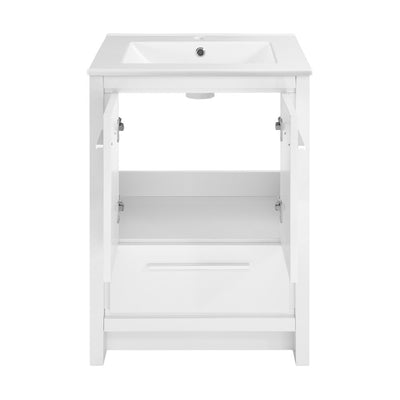 Virage 24" Freestanding Bathroom Vanity in White with Sink Top