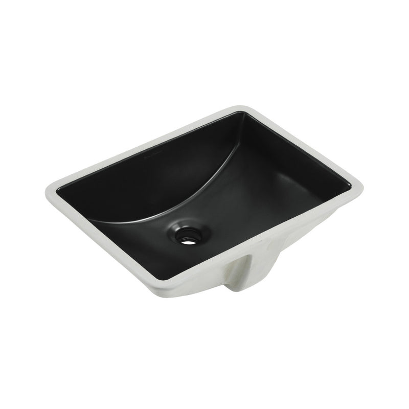 Plaisir 22" Ceramic Undermount Bathroom Sink in Matte Black