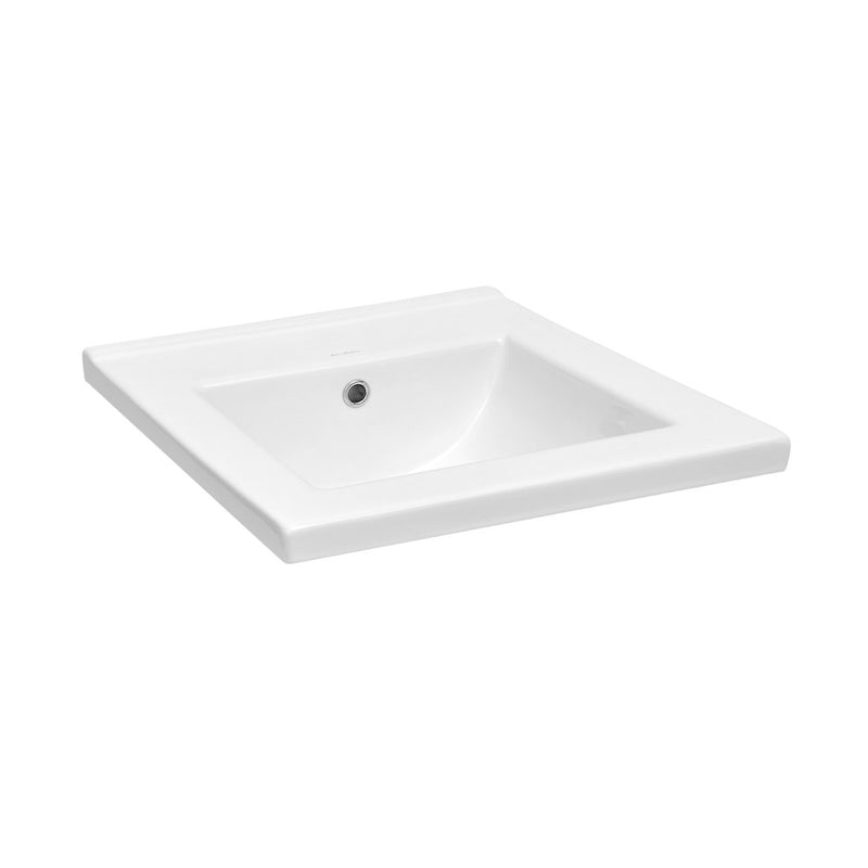 18" Zero Hole Vanity Sink Top in Glossy White