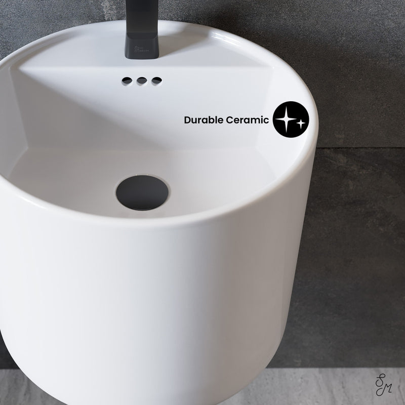 Monaco 18" Round Wall-Mount Bathroom Sink