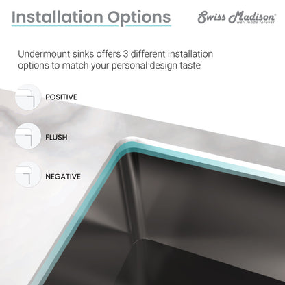 21 x 18 black stainless steel undermount single basin kitchen sink with rounded corners.