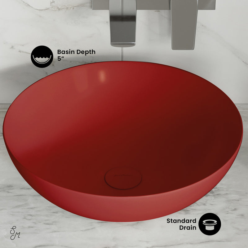 Classe 16 Ceramic Sink in Matte Red