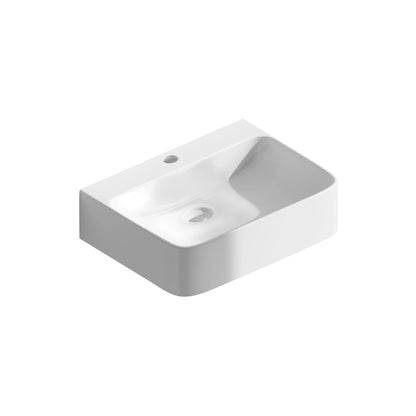 Chateau 30" Wall-Mounted Sink Center Basin with Left Side Faucet Mount in Matte Black