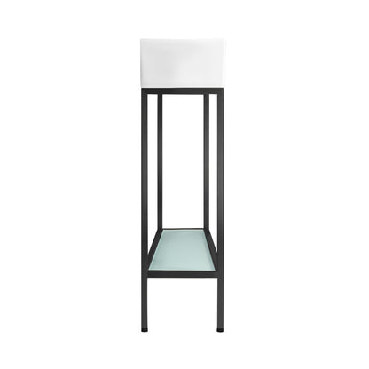 Pierre 19" Freestanding Bathroom Vanity with Open Shelf and Matte Black Metal Frame