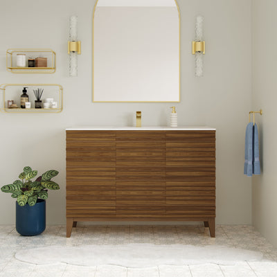 Cascade 48'' Bathroom Vanity in Brown Oak