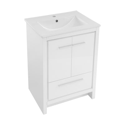 Virage 24" Freestanding Bathroom Vanity in White with Sink Top