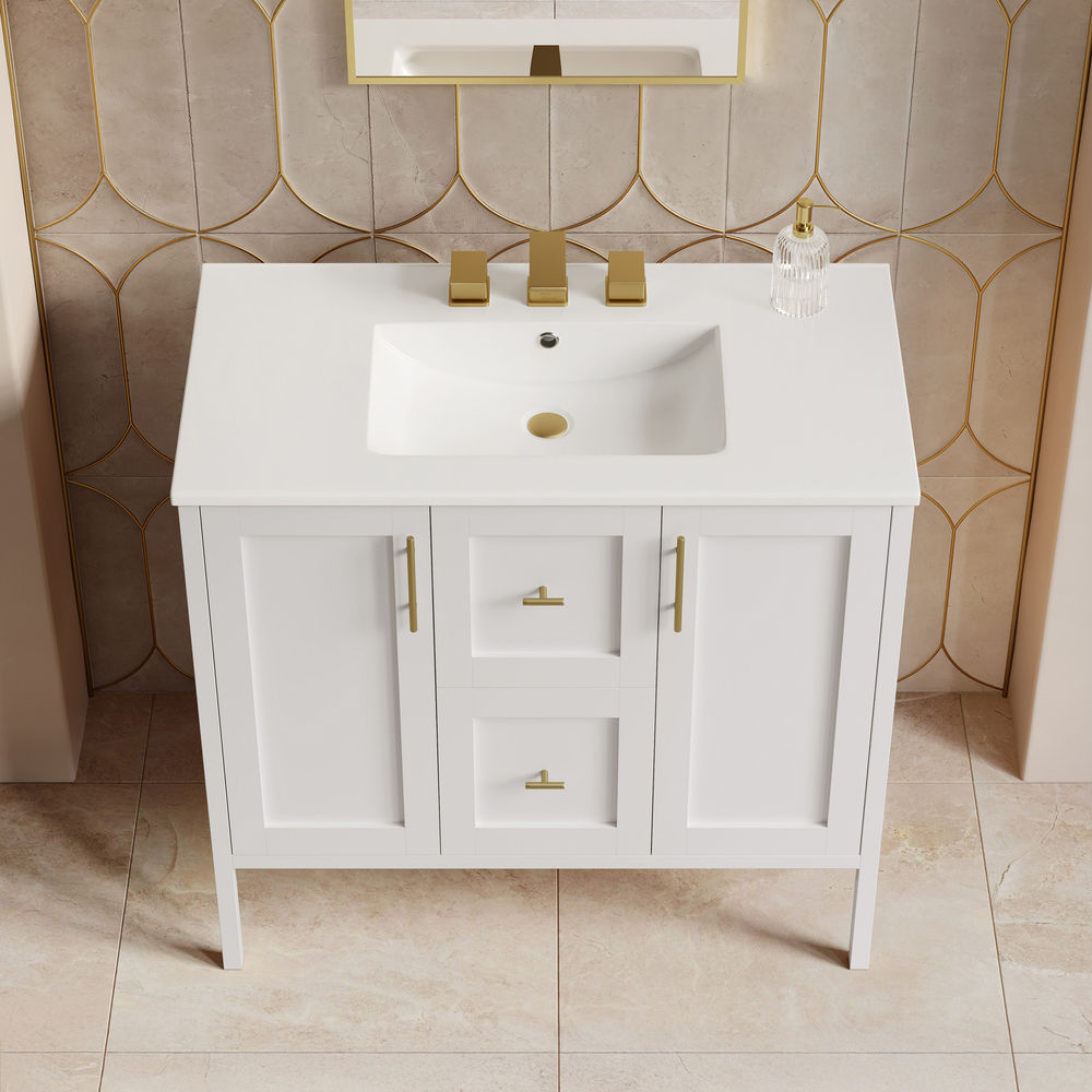 Forme 36" Modular Freestanding Bathroom Vanity with 3-Hole Widespread Top in White
