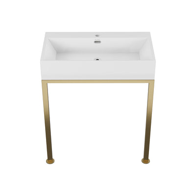 Concorde 30" Rectangle Console Sink with Brushed Gold Legs