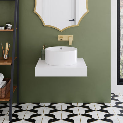 Monaco 24" Floating Bathroom Shelf in Glossy White (SM-VS252)