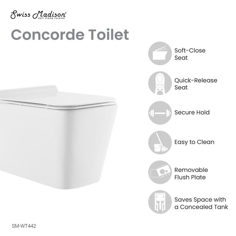 Concorde Wall-Hung Square Toilet Bowl