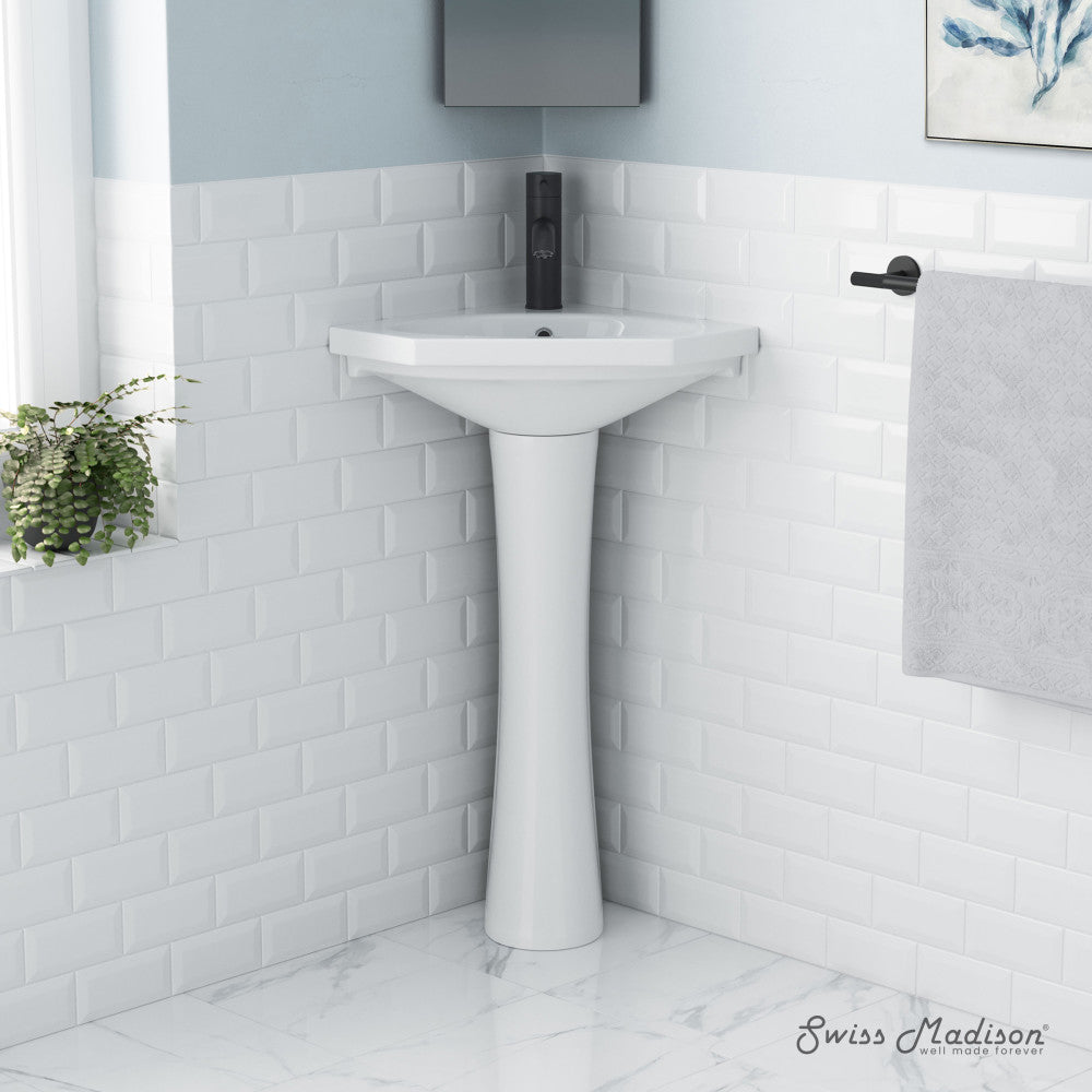 St.Tropez Corner Two-Piece Pedestal Sink – Swiss Madison - well